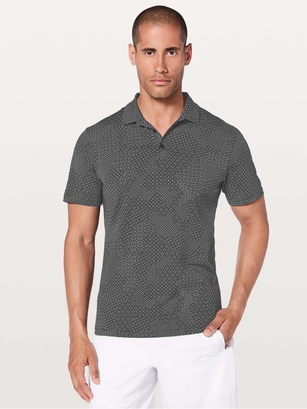 Lululemon /// Men’s Propel Polo - Stitch Camo Ice Grey Deep Coal - Size Large